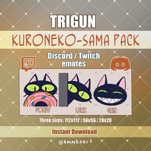 Trigun Kuroneko-sama Twitch Discord Emotes