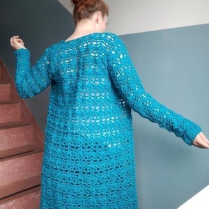PDF-Crochet Pattern-With/Without Sleeves Lacy Cardigan- Sizes: Small/ Medium, Medium/Large, Large/X-Large, 2X-Large