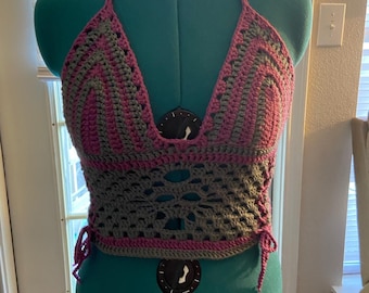 PDF-Crochet Pattern Skull Halter Top Sizes SM-3XL