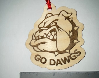 GO DAWGS University of Georgia Bulldogs Ornament for Tree, Desk, Car, Man Cave
