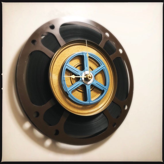 Film Reel Wall Clock Home Theater Decor Filmmaker Gift For Etsy