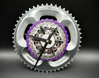 Cyclist Gift, Bicycle Parts Wall Clock, Mountain Biker Award, Steampunk Industrial Decor, Triathlete Award, Anniversary Couples Cycling Gift