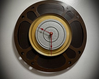 Large Film Reel Wall Clock, Media Room Decor, Movie Memorabilia, Home Theater Wall Art, Film Editor Gift