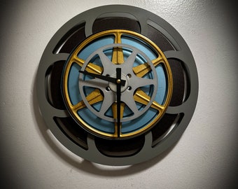 Film Reel Clock For Wall, Home Theater Decor, Movie Editor Gift, Film Student Graduation Gift