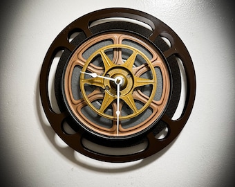 Film Reel Wall Clock, Filmmaker Award, Media Room Decor, Home Theater Wall Art, Movie Director Gift