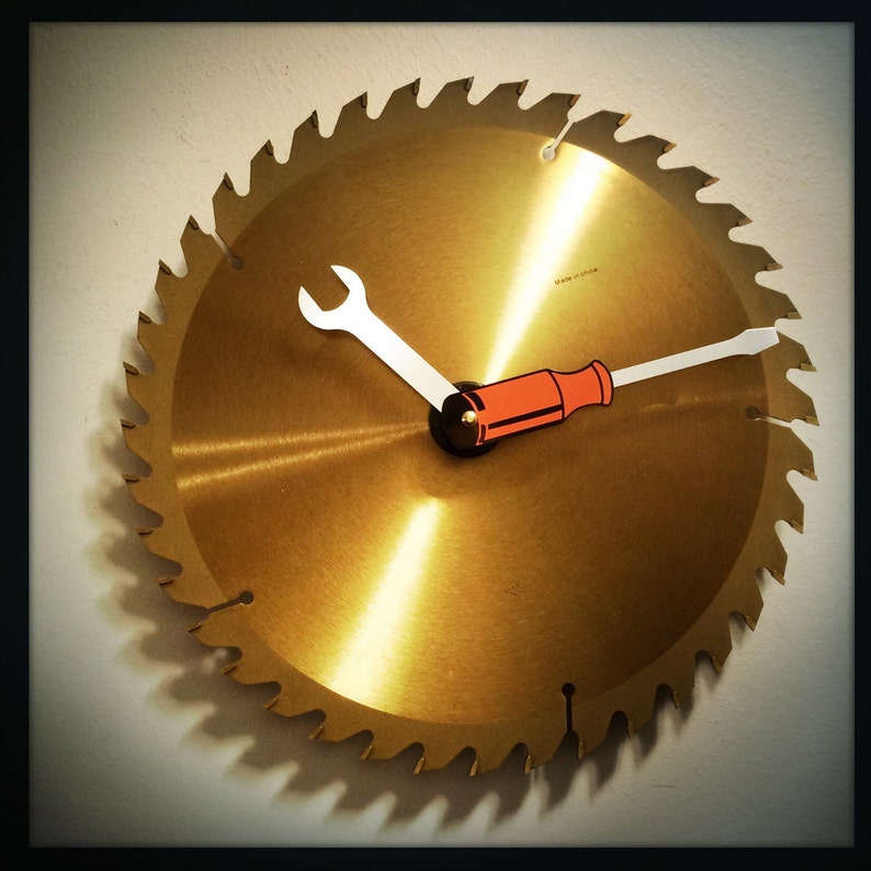 Saw Blade Wall Clock Industrial Gift For Men Steampunk Decor Etsy