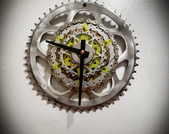 Steampunk Wall Clock, Bicycle Gear Wall Art, Cyclists Gift, Triathlete Award