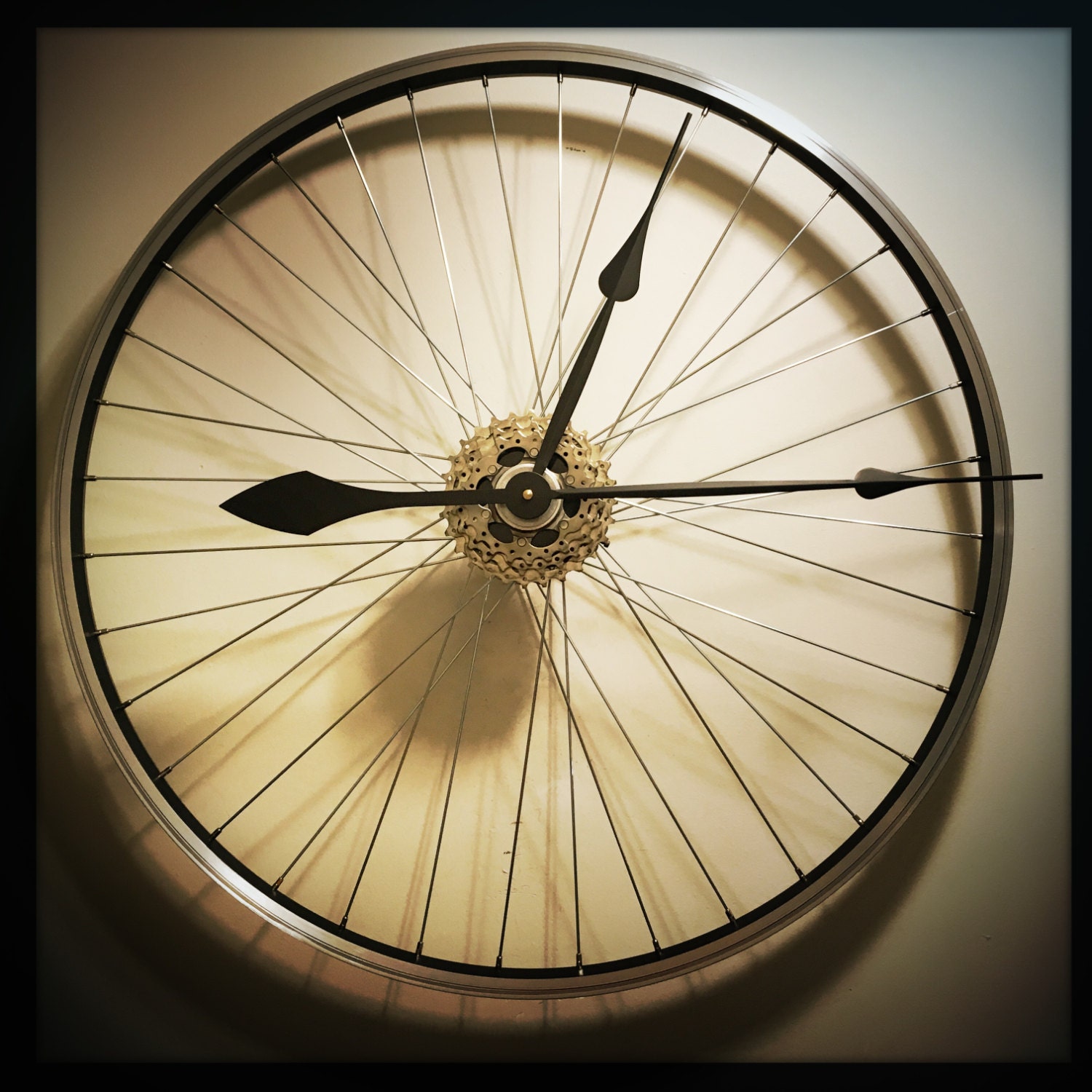Bicycle Wheel Clock Large Wall Clock Bike Gift For Men Etsy