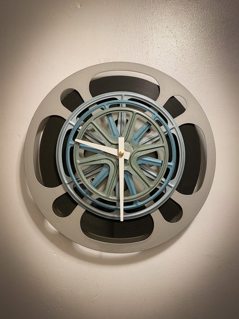 Movie Reel Clock Film Reel Wall Clock Home Theater Decor Etsy