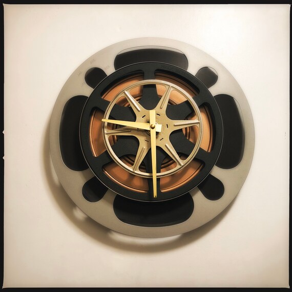 Film Reel Clock Movie Director Gift Media Room Wall Art Etsy