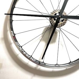 Recycled Dura Ace Bike Wheel Clock, Gift For Cyclist, Bicycle Industrial Decor, Triathlete Award, BMX Cycling Gift image 9