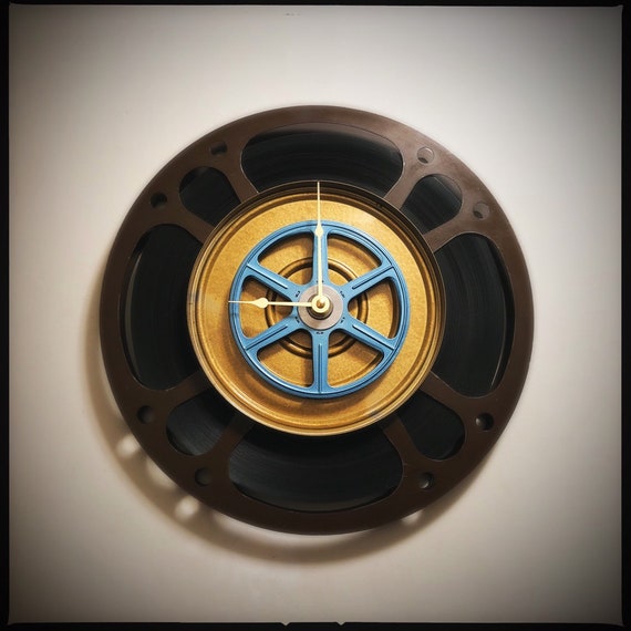 Film Reel Wall Clock Home Theater Decor Filmmaker Gift For Etsy