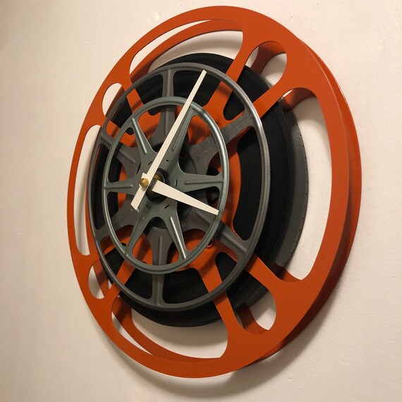 Film Reel Wall Clock Movie Theater Decor Movie Reel Wall Etsy