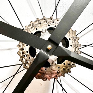 Recycled Dura Ace Bike Wheel Clock, Gift For Cyclist, Bicycle Industrial Decor, Triathlete Award, BMX Cycling Gift image 2