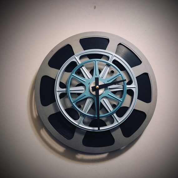 Film Reel Wall Clock Home Theater Decor Mid Century Modern Etsy