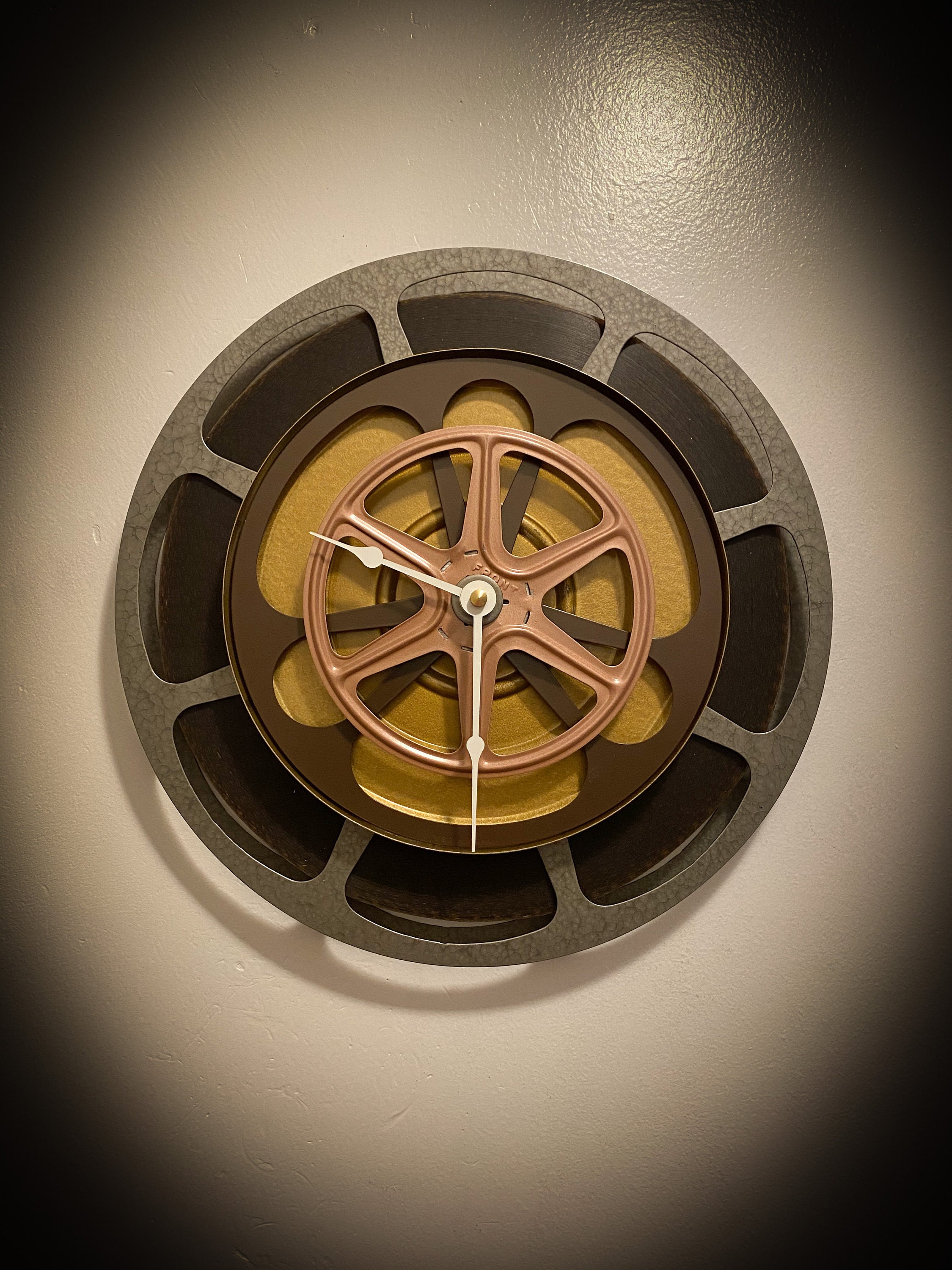 Film Reel Wall Clock Movie Memorabilia Industrial Decor Etsy
