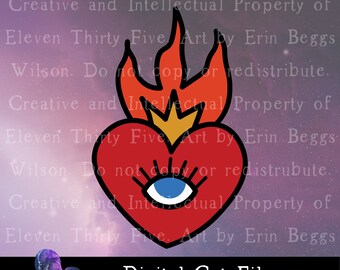 Det brinnande hjärtat lager digital klippfil SVG