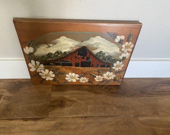 Vintage Signed Handpainted Farmhouse Wall Decor