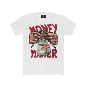 Money Maker händer som räknar kontanter T-shirt | Ros med ögontryck baktill T-shirt