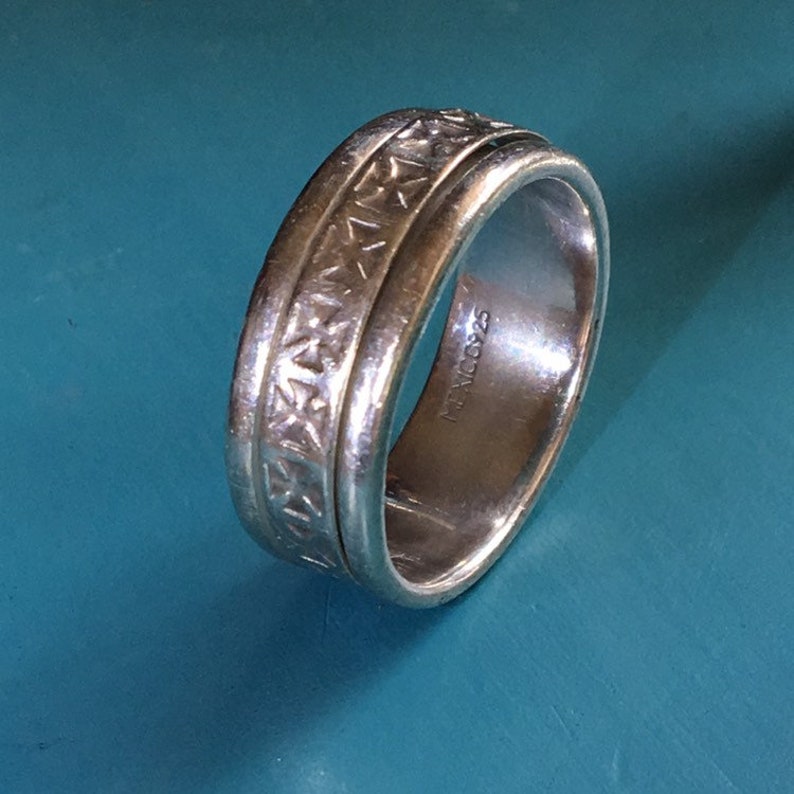 Spinner Ring Sterling Silver .925 Cross Ring Size 14