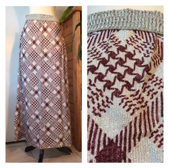 Vtg 1970s Shimmery Skirt - image 1