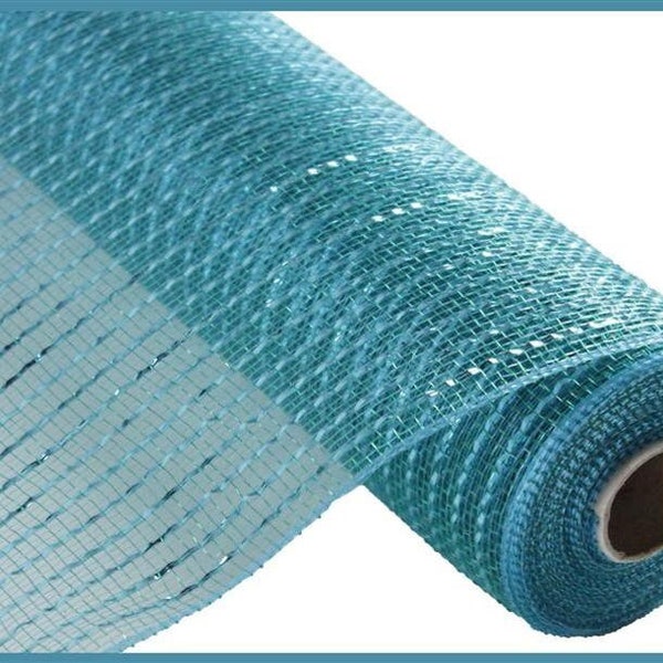 Teal deco Mesh 10"X10yd Wide foil mesh Wreath making.