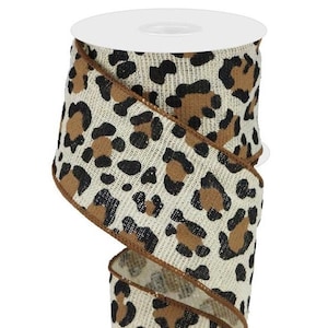 Wired Leopard Print Ribbon 2.5x10yd Animal Print on - Etsy