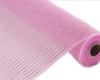 Pink deco Mesh 10"X10yd Wide foil mesh Wreath making.