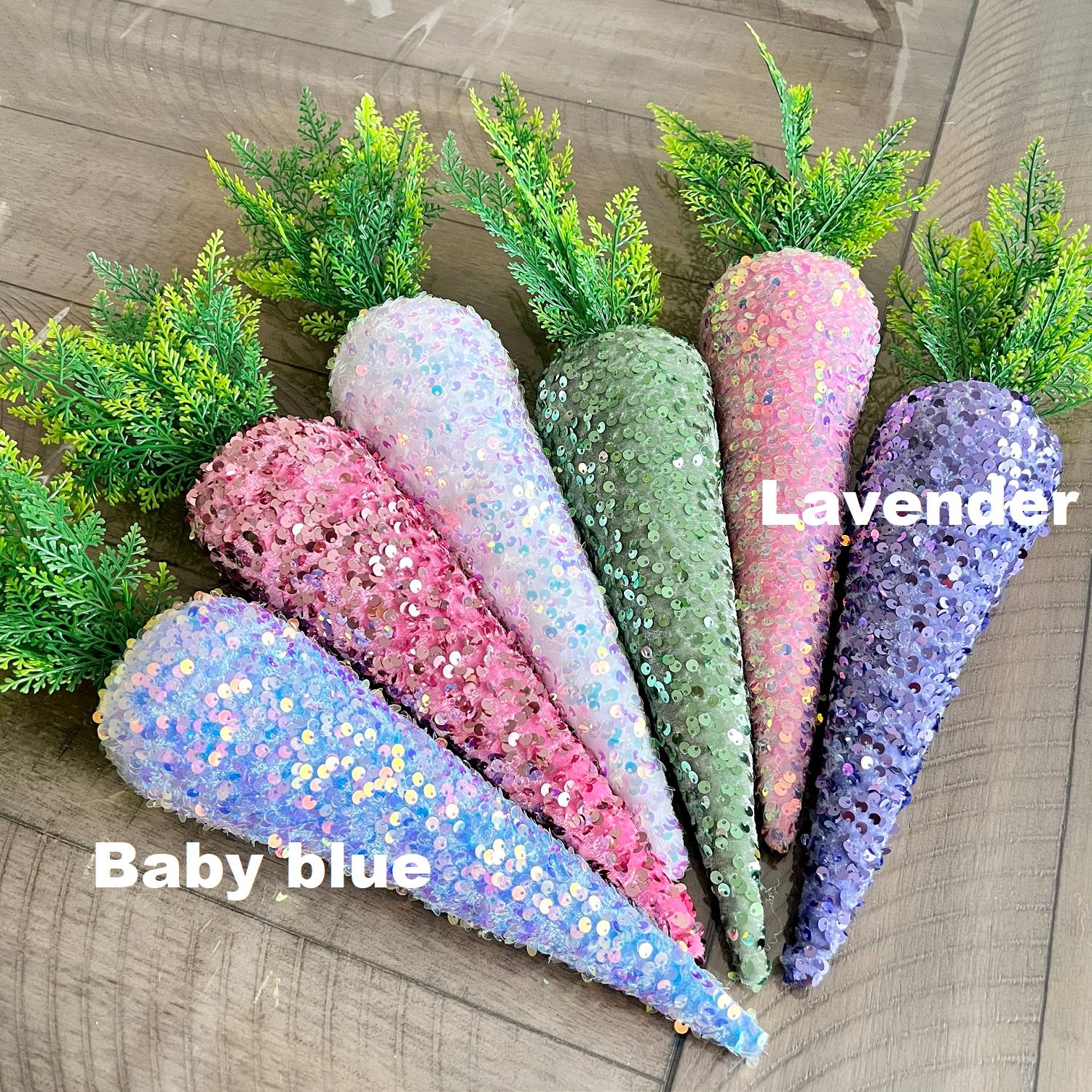 Velvet carrots, Sequin carrots, Easter decor, wreath attachment.