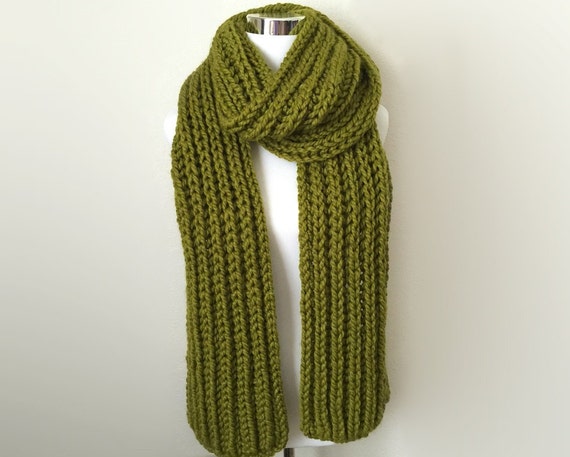 oversize soft Chunky Lemongrass knitted long scarf | Etsy