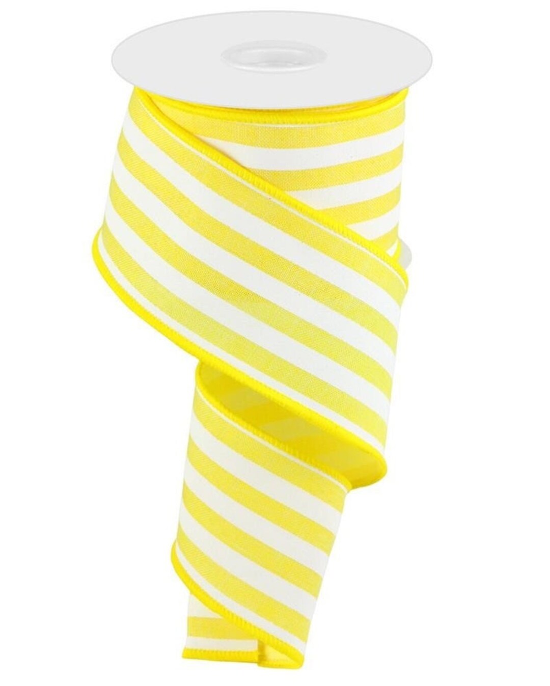 Wired Yellow Stripe Ribbon 2.5x10yd on Canvas Etsy