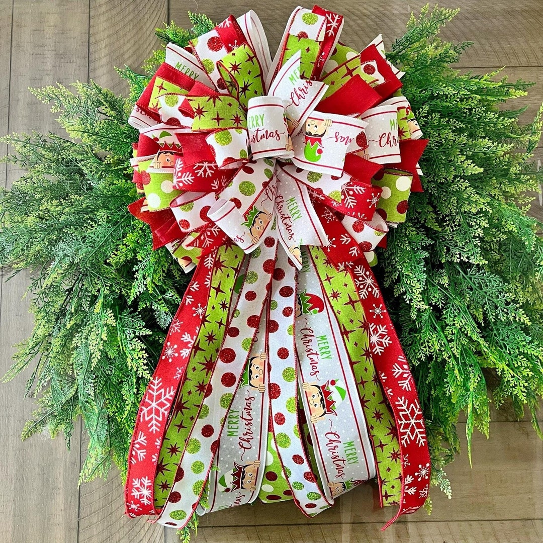 Large Christmas Bow Wreath Bow Tree Topper Bow Decor Bow Etsy Il 1080xN.6457298397 J0uj