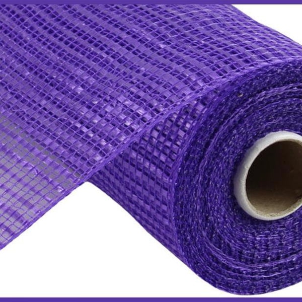 Purple deco mesh, 10" x 10yd Horizontal Wide Stripe Mesh.