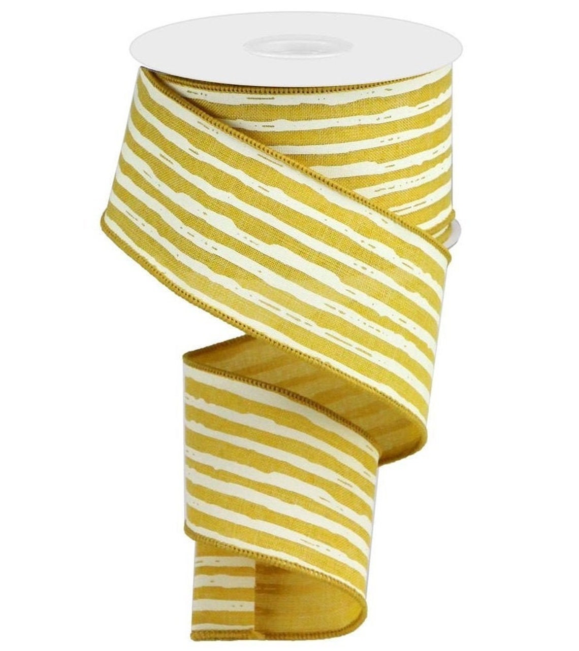 Wired Mustard Yellow Ribbon 2.5'' 10 Yards Irregular Etsy