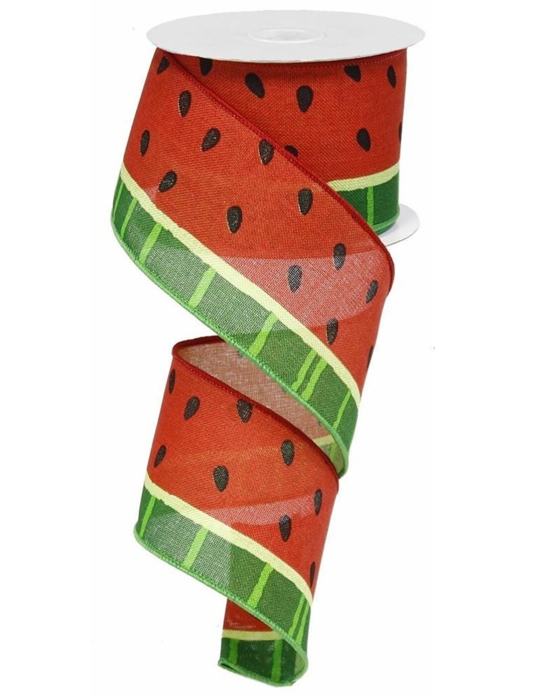 Wired Watermelon Ribbon, by the Roll 2.5x10yd Red, Green, Black. Etsy