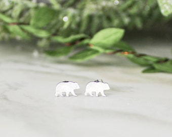 Bear Earrings | Sterling Silver Jewelry | Bear Post Earrings | Dainty Post Earrings | Minimalist Jewelry | Mama Bear Earrings | Nature