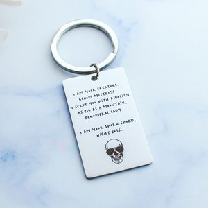 The Locked Tomb Keychain | Bookish Jewelry | Gideon The Ninth | Penumbral Lady | Harrowhark | Book Quote Key Chain | BookTok | Night Boss