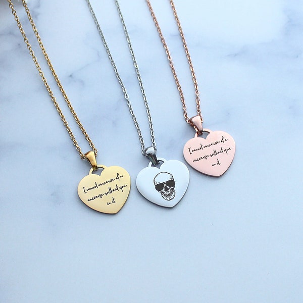 Gideon The Ninth | I Cannot Conceive Of A Universe Without You In It Heart Pendant | Bookish Jewelry | Book Heart Necklace | Locked Tomb