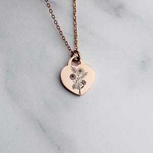 Birth Flower Bouquet Necklace, Mother&#39;s Day Jewelry, Birth Month Necklace, New Mom Jewelry, Mother&#39;s Day Necklace, Flower Pendant, 6 Kids