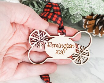 Personalized Dog Bone Christmas Tree Ornament | Wood Holiday Ornament | Christmas Decoration | Christmas Bauble | Pet Ornament | Snowflake