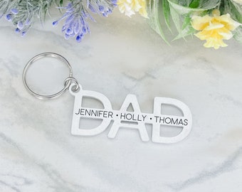 Personalized Dad Keychain, Pregnancy Announcement, Father's Day Gift, Aluminum Keychain, Engraved Dad Gift, New Dad, Gift From Kids