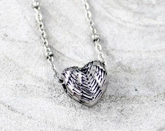 Cremation Urn Necklace | Urn Jewelry | Ash Urn Necklace | Memorial Jewelry | Dainty Cremains Urn | Angel Wing Heart Necklace | Steel