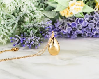 Teardrop Urn Necklace, Discreet Urn Jewelry, Cremation Dust Ash Vial, Memorial Jewelry, Cremains Necklace, Jewelry For Ashes, Wearable Urn