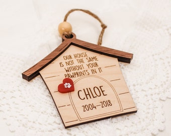 Dog Memorial Christmas Ornament, Dog House Ornament, Engraved Wood Ornament, Tree Ornament, Holiday Gift