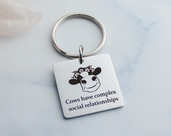 The Locked Tomb Keychain | Nona The Ninth| Cows Have Complex Social Relationships | Bookish Jewelry | Gideon The Ninth | Book Keychain | Jod