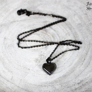 Black Cremation Urn Necklace | Urn Jewelry | Ash Urn Necklace | Memorial Jewelry | Heart Urn Necklace | Dainty Discreet Urn | Gunmetal Urn