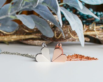 Heart Cremation Urn Necklace, Transforming Urn Jewelry, Dog Tag or Heart Rotating Urn Necklace, Unique Urn Jewelry, Cremains, Wearable Urn