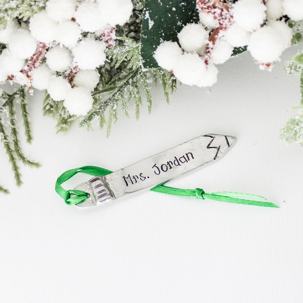 Pencil Christmas Tree Ornament | Personalized Holiday Ornament | Teacher's Gift Ornament | Preschool Teacher Gift | Christmas Decoration