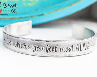 Anlive Inspirational Quote Cuff Bangle Do Not Go Where The Path May Lead Bracelet Gift for Young