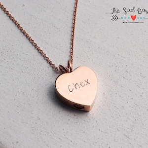 Personalized Pet Cremation Urn Pendant Rose Gold Paw Print Cremation Jewelry Cremation Urn Necklace Memorial, Pet, Jewelry for Ashes image 2